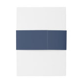 Elegant Navy Blue bruiloft uitnodiging buik band Uitnodigingen Wikkel (Achterkant Voorbeeld)