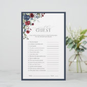 Elegant Navy Blue Burgundy Vrijgezellenfeest Game (Staand voorkant)