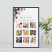 Elegant Navy Blue Burgundy Vrijgezellenfeest Game (Staand voorkant)