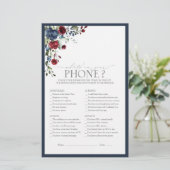 Elegant Navy Blue Burgundy Vrijgezellenfeest Game (Staand voorkant)