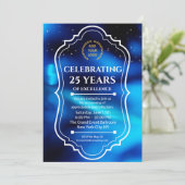 Elegant Navy Blue Business Jubileum Uitnodiging (Staand voorkant)