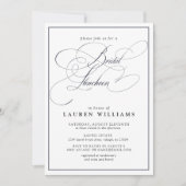 Elegant Navy Blue Calligraphy Bridal Luncheon Kaart (Voorkant)