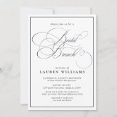 Elegant Navy Blue Calligraphy Formal Bridal Brunch Kaart (Voorkant)