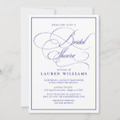 Elegant Navy Blue Calligraphy Formele Vrijgezellen Kaart (Voorkant)