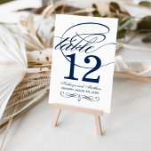 Elegant Navy Blue Calligraphy Wedding Kaart