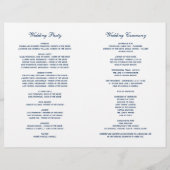 Elegant Navy Blue Calligraphy Wedding Programs (Achterkant)
