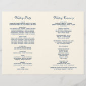 Elegant Navy Blue Calligraphy Wedding Programs (Achterkant)