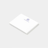 Elegant Navy Blue Circle Two Monogram Initiaal Post-it® Notes (Schuin)