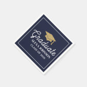 Elegant Navy Blue Class Of 2026 Graduation Servet (Hoek)