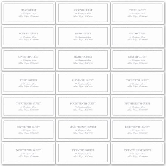 Elegant Navy Blue Classic Script Guest Address Sticker (Voorkant)