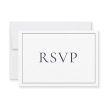 Elegant Navy Blue Classic Script RSVP