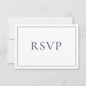 Elegant Navy Blue Classic Script RSVP Kaartje (Voorkant)