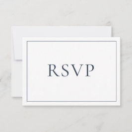 Elegant Navy Blue Classic Script RSVP Kaartje