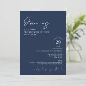 Elegant Navy Blue Corporate Event Minimalist Kaart (Staand voorkant)
