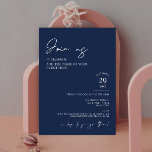 Elegant Navy Blue Corporate Event Minimalist Kaart