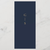 Elegant Navy Blue Cream Wedding Menu (Achterkant)