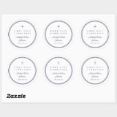 Elegant Navy Blue Cross Boy First Communion  Ronde Sticker (Vel)