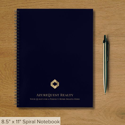 Elegant Navy Blue Custom Business Notitieboek
