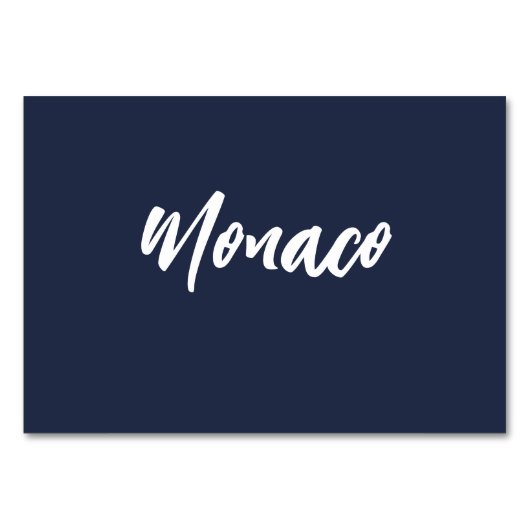 Elegant Navy Blue Custom Wedding Table Name Kaart (Achterkant)