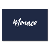 Elegant Navy Blue Custom Wedding Table Name Kaart (Voorkant)