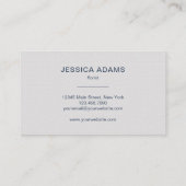 Elegant Navy Blue Dahlia Floral Visitekaartje (Achterkant)