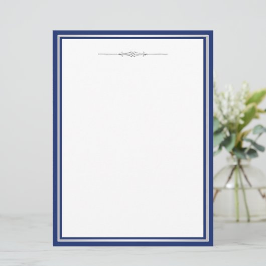 Elegant Navy Blue Damask (Staand voorkant)