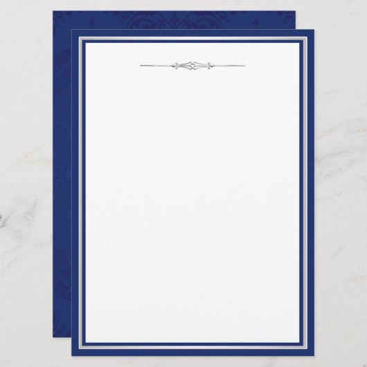 Elegant Navy Blue Damask (Voorkant / Achterkant)