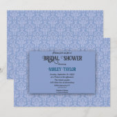 Elegant Navy Blue Damask Script Vrijgezellenfeest Kaart (Voorkant / Achterkant)