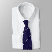 Elegant Navy Blue Diagonal Striped  Stropdas (Gebonden)