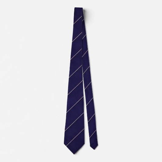 Elegant Navy Blue Diagonal Striped  Stropdas (Voorkant)