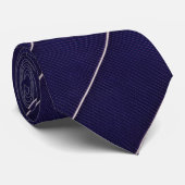 Elegant Navy Blue Diagonal Striped  Stropdas (Opgerold)