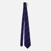 Elegant Navy Blue Diagonal Striped  Stropdas (Achterkant)
