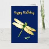 Elegant Navy Blue Dragonfly Folie Kaart (Voorkant)