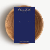 Elegant Navy Blue Earring Display Visitekaartje