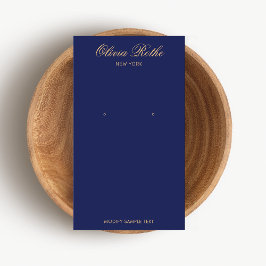 Elegant Navy Blue Earring Display Visitekaartje