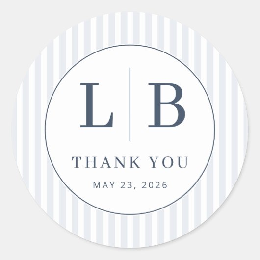 Elegant Navy Blue Emblem Ronde Sticker (Voorkant)