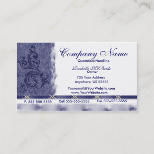 Elegant Navy Blue Embroidery Visitekaartjes