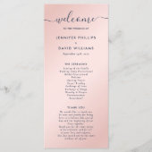 Elegant Navy Blue en Blush Wedding Programmakaart (Voorkant)