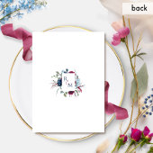 Elegant Navy Blue en Burgundy Wedding Kaart