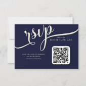 Elegant Navy Blue en Cream Tulip Bruiloft RSVP Kaartje (Voorkant)