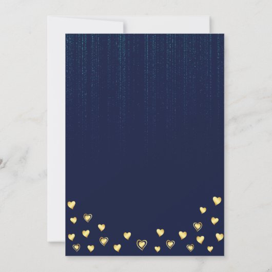 Elegant Navy Blue en Gold Class 2025 Afstuderen Kaart (Achterkant)
