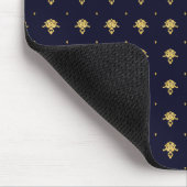 Elegant Navy Blue en Gold Damask Muismat (Hoek)