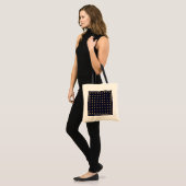 Elegant Navy Blue en Gold Damask Tote Bag (Voorkant (model))