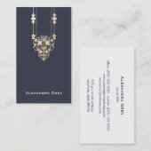 Elegant  Navy Blue en Gold Designer Visitekaartje (Voorkant / Achterkant)
