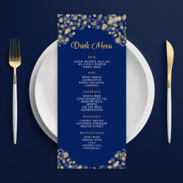 Elegant Navy Blue en Gold Drink Menu