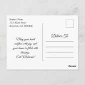 Elegant Navy Blue en Gold Eid Mubarak Briefkaart (Achterkant)