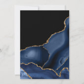 Elegant Navy Blue en Gold Glitter Agate Wedding Kaart (Achterkant)