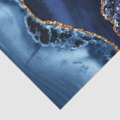 Elegant Navy Blue en Gold Glitter Ocean Agate Tissuepapier (Detail)