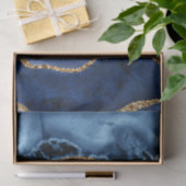 Elegant Navy Blue en Gold Glitter Ocean Agate Tissuepapier (Geschenk)