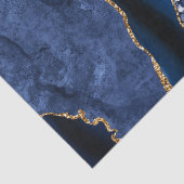 Elegant Navy Blue en Gold Glitter Ocean Agate Tissuepapier (Detail)